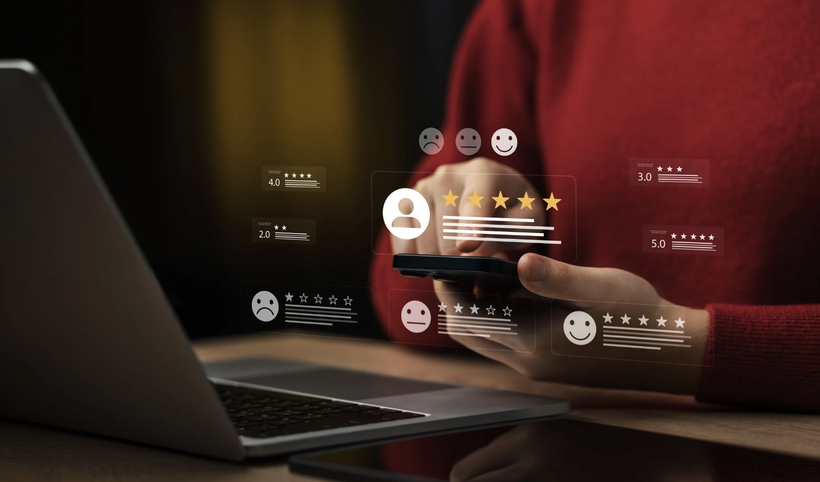 Performance data and review signals informing marketing decisions